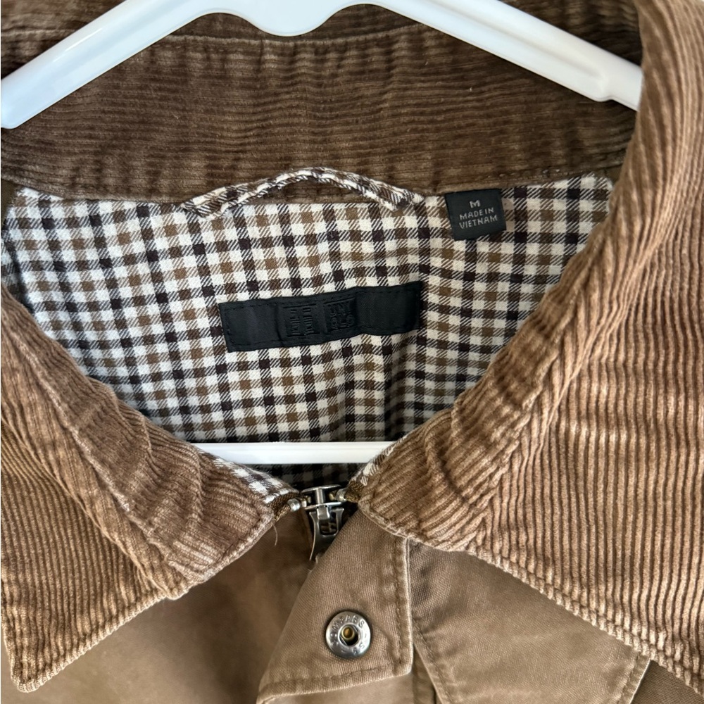Uniqlo Utility Short Blouson Barn Jacket with Corduroy Collar - Brown - Medium - Picture 3 of 12